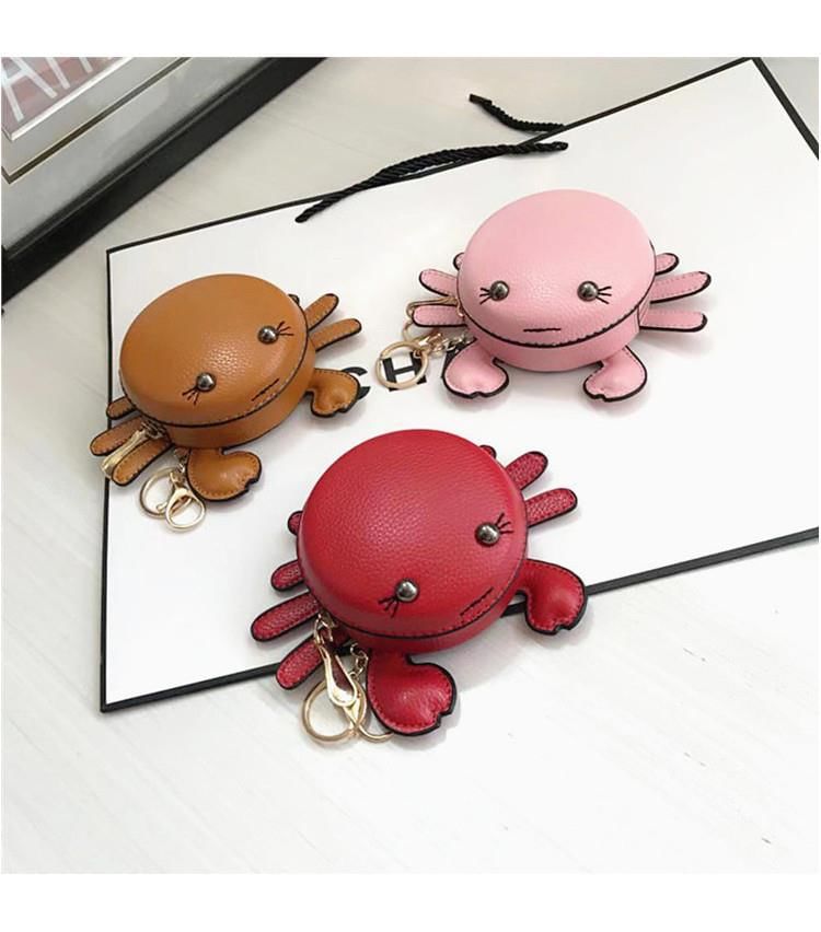 Cartoon Faux Coin Crab Purse Leather