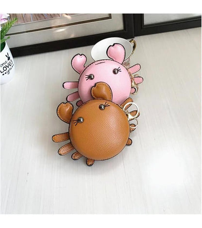 Cartoon Faux Coin Crab Purse Leather