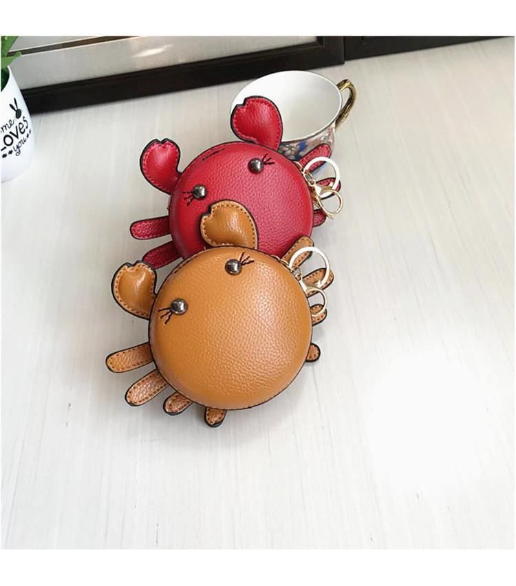Cartoon Faux Coin Crab Purse Leather