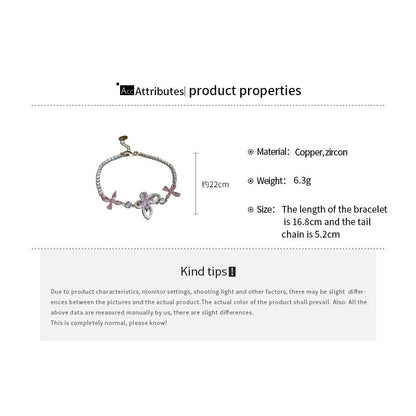 Bracelet Butterfly Floral Rhinestone