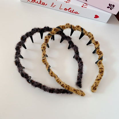 Leopard Print Chenille Headband