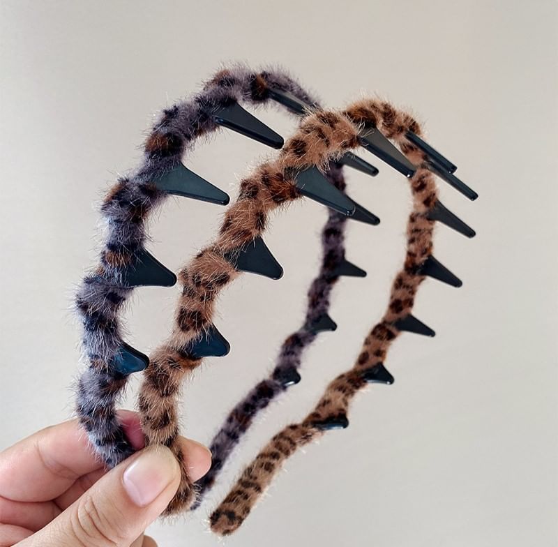 Leopard Print Chenille Headband