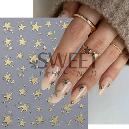 Star Metallic Nail Art Stickers