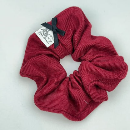 Bow Accent Plain Corduroy Scrunchie