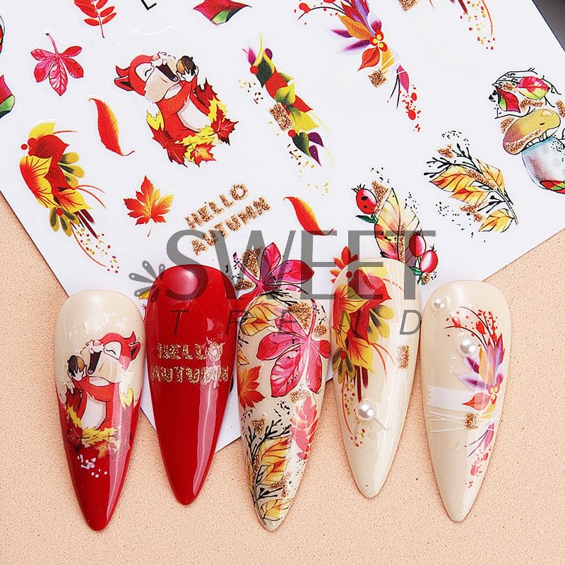 Autumn Nail Art Stickers (Various Designs)