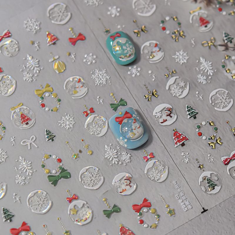 Christmas Crystal-Ball Nail Art Stickers