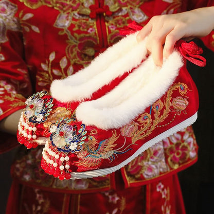 (Various Heel Beaded Hidden Embroidered Designs) Pumps Wedge