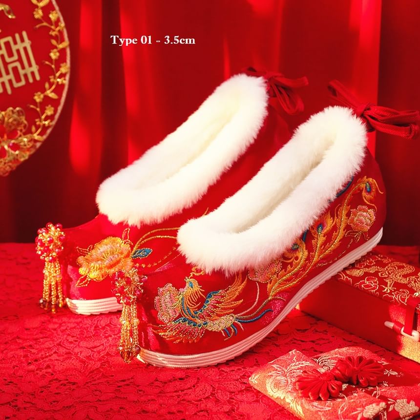 (Various Heel Beaded Hidden Embroidered Designs) Pumps Wedge