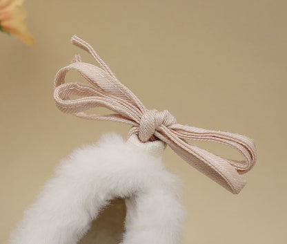 Platform Pumps Heel Bow Wedge Fleece-Lined