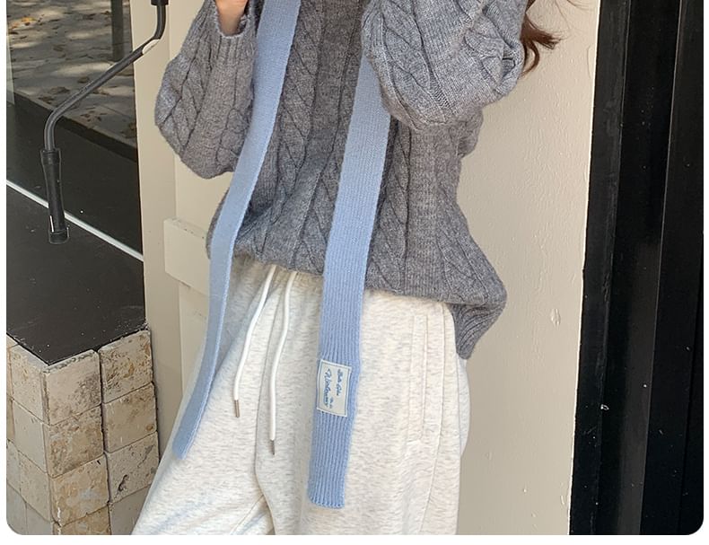 Scarf Narrow Knit Plain