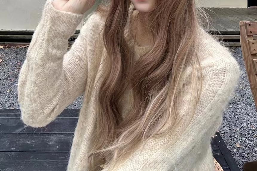 Knit Cable Beanie Plain