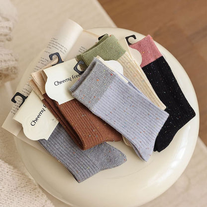 Melange Ribbed Short Socks