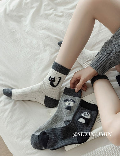 Cartoon Animal Patterned Short Socks