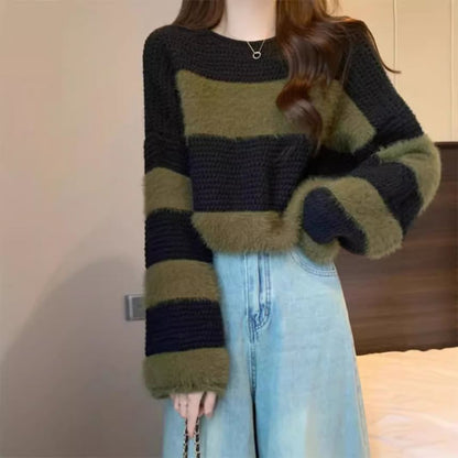 Boatneck Two Tone Sweater