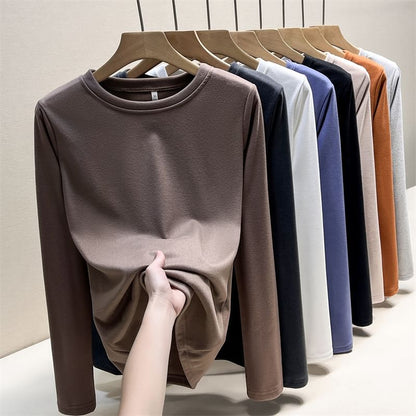 Long Sleeve Round Neck Plain T-Shirt