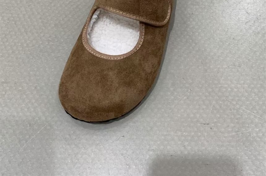 Hidden Wedge Plain Fleece-Lined Mary Jane Mules