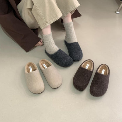 Plain Fleece-Lined Mules