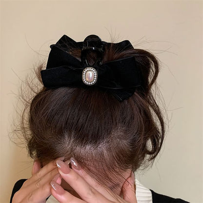 Velvet Bow Hair Claw