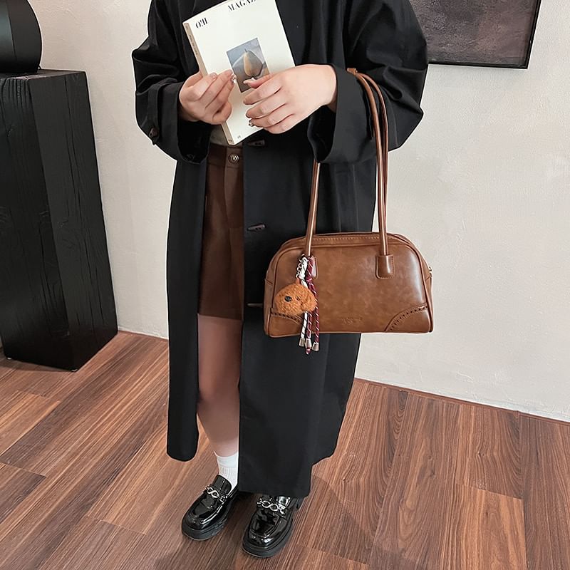 Charm Washed Leather Faux Bag Set Bowler /