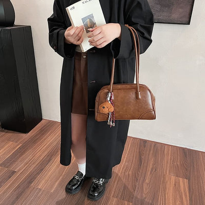 Charm Washed Leather Faux Bag Set Bowler /