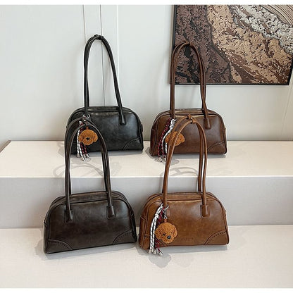 Charm Washed Leather Faux Bag Set Bowler /