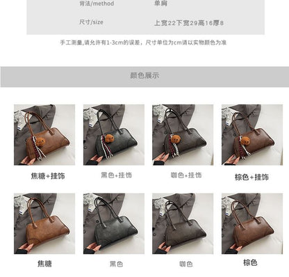 Charm Washed Leather Faux Bag Set Bowler /