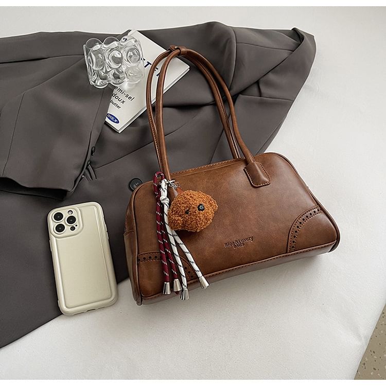 Charm Washed Leather Faux Bag Set Bowler /