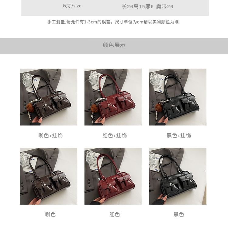 Tote Bag Faux Set Multi-Pocket Charm / Leather