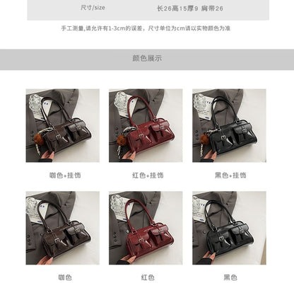 Tote Bag Faux Set Multi-Pocket Charm / Leather