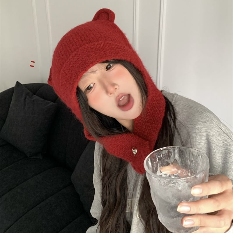 Ear Balaclava Bear Knit