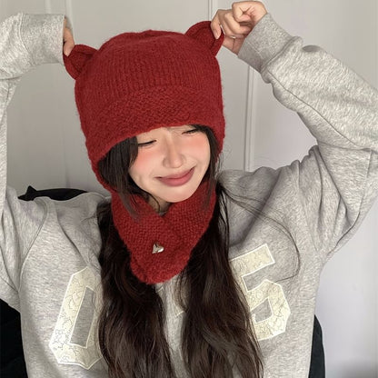 Ear Balaclava Bear Knit