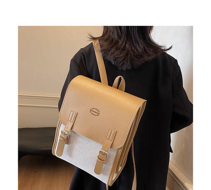 Tone Buckled Backpack Two Flap