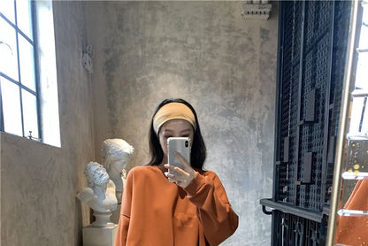 Round Neck Plain Oversized Pullover