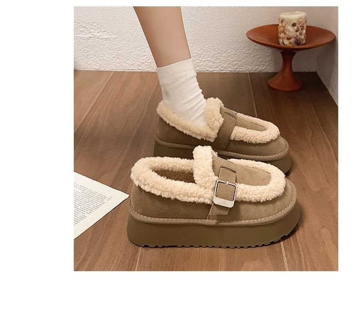 Platform Fleece Lined Loafers