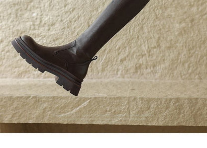 Faux Over-The-Knee Leather Boots Platform