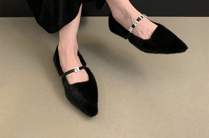 Fleece Pointed Flats