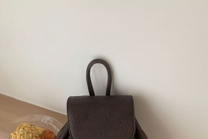 Leather Flap Faux Backpack
