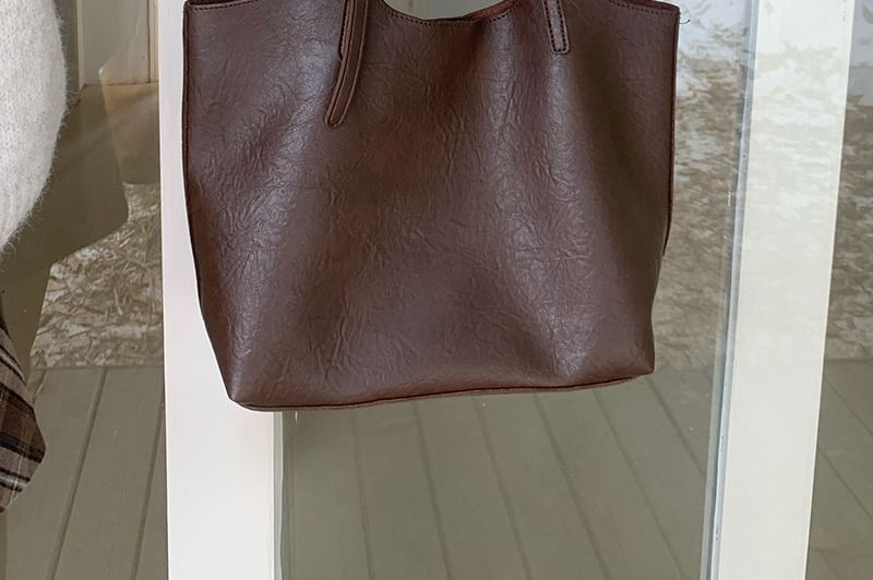 Tote Pouch Leather Bag Faux With