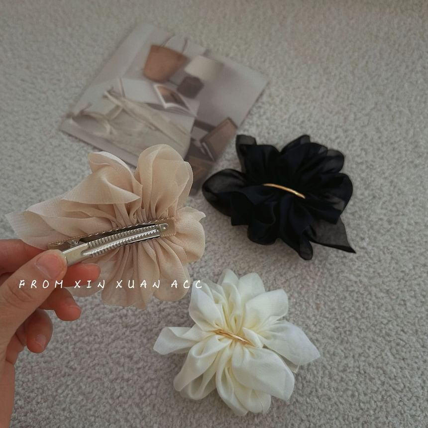 Mesh Flower Alloy Hair Clip