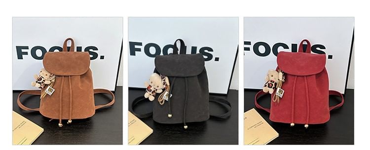 Backpack Faux Suede Flap