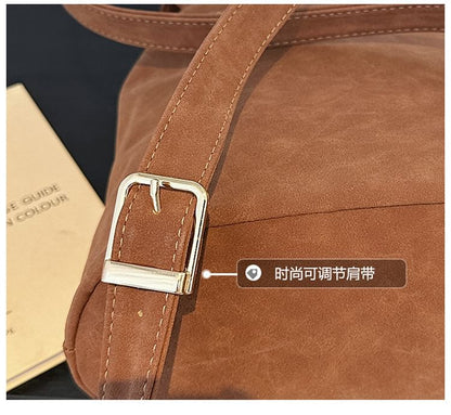 Backpack Faux Suede Flap