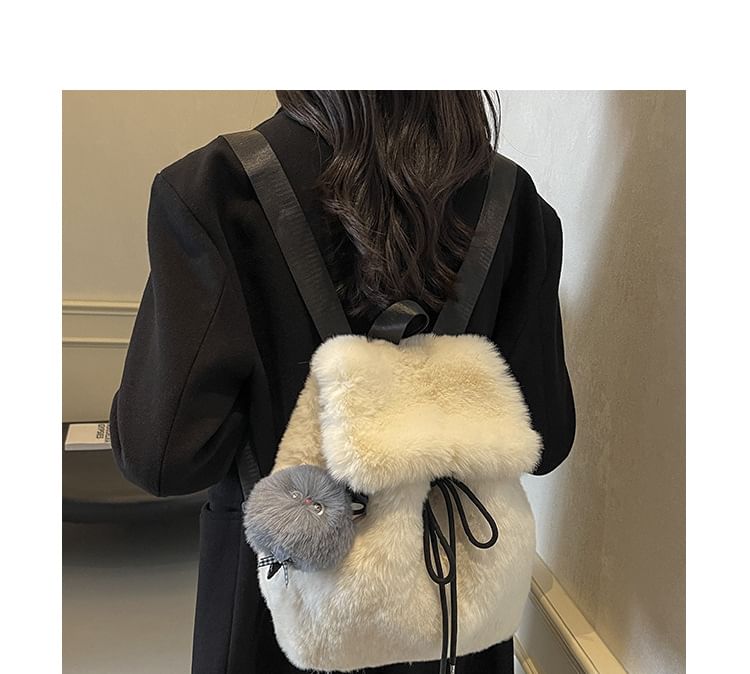Flap Bag / Set Charm Fluffy Backpack