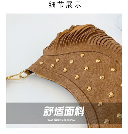 Crossbody Bag Studded Tassel