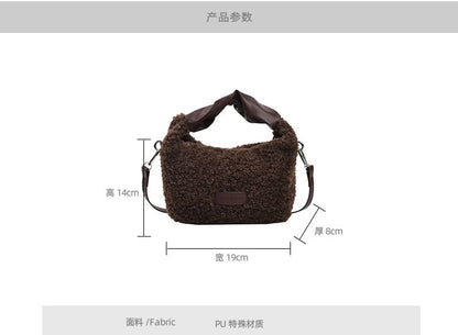 Bag Applique Faux Crossbody Shearling