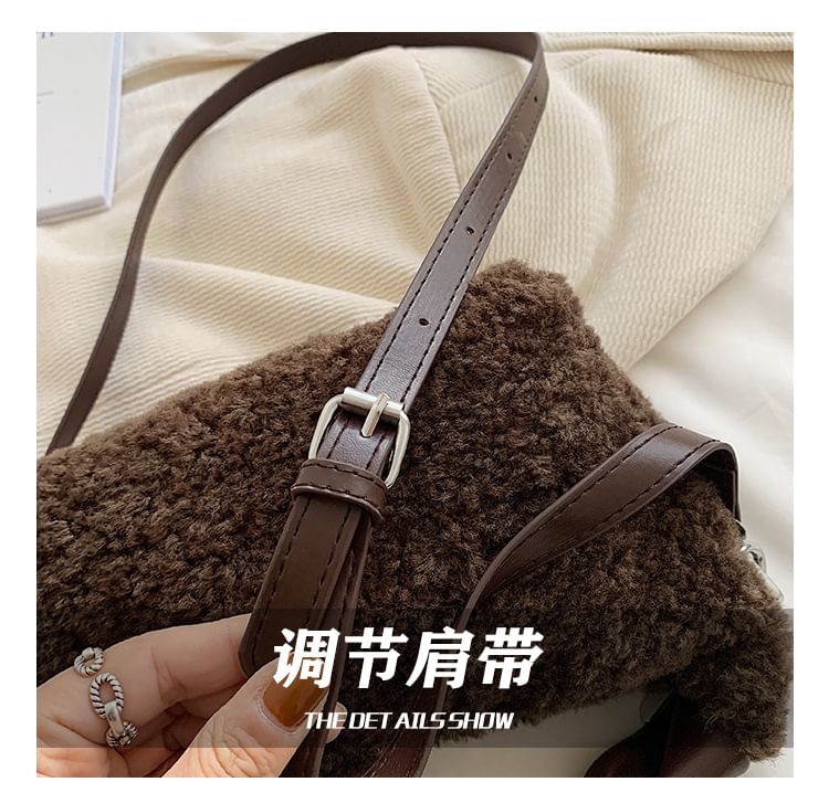 Bag Applique Faux Crossbody Shearling
