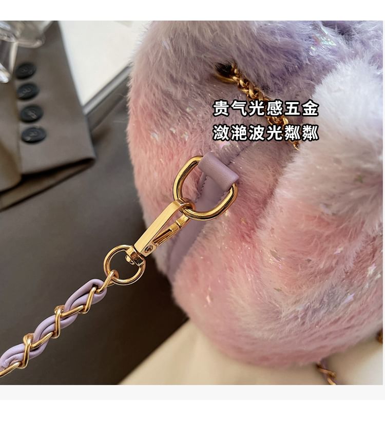 Print Bucket Chain Strap Star Bag Gradient