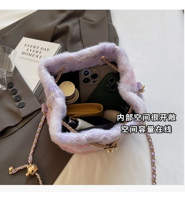 Print Bucket Chain Strap Star Bag Gradient