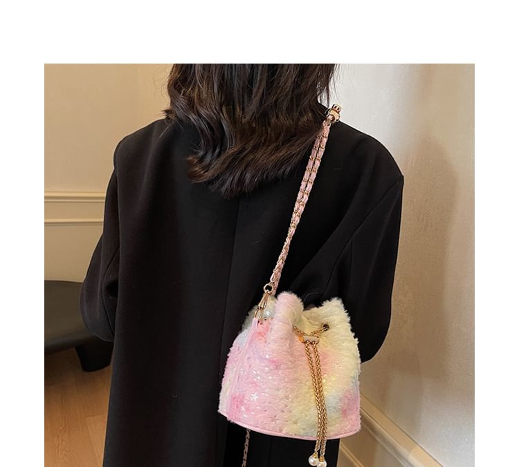 Print Bucket Chain Strap Star Bag Gradient