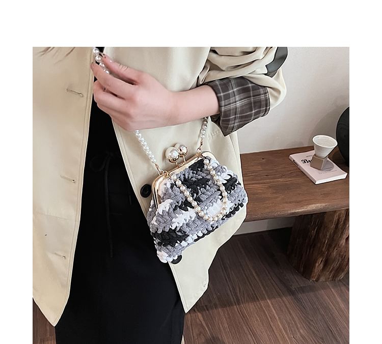 Faux Bag Pearl Crossbody Patterned