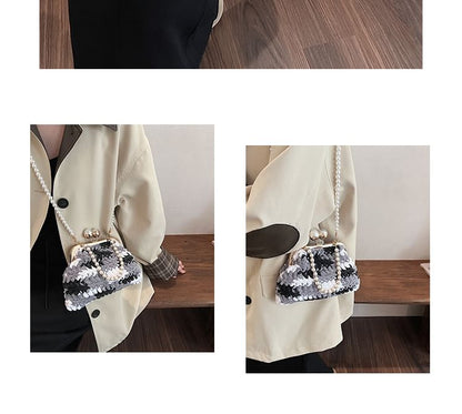 Faux Bag Pearl Crossbody Patterned